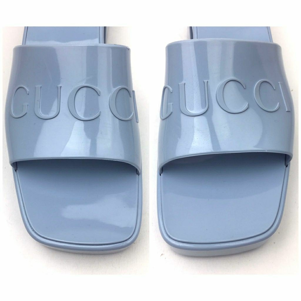 GUCCI Rubber Logo Platform Slide Sandal sz 6 - Picture 11 of 13